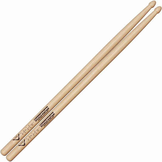 Vater Mike Mangini Wicked Piston Drumsticks - Hickory, Front Weighted Design, Acorn Tip