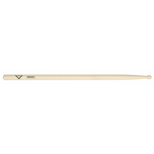 Vater Assault Drumsticks - Hickory, Similar to 2B Grip, Beefy Shoulder, Quick Taper, Rounded Barrel Tip