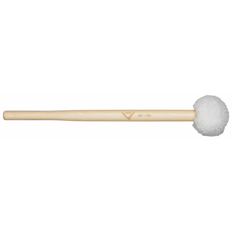 Vater Concert Bass Drum Mallet with Puff Fleece Head and Reverse Tapered Shaft