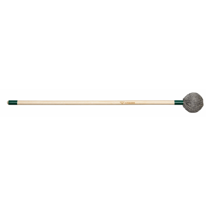 Vater V-FEM20MS Front Ensemble Marimba Mallet - Medium Soft, Birch, Oval Head, Yarn, Light Grey