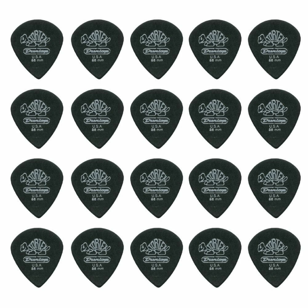 20 x Jim Dunlop Tortex Jazz 3 Pitch Black .73mm Guitar Picks III Free Post