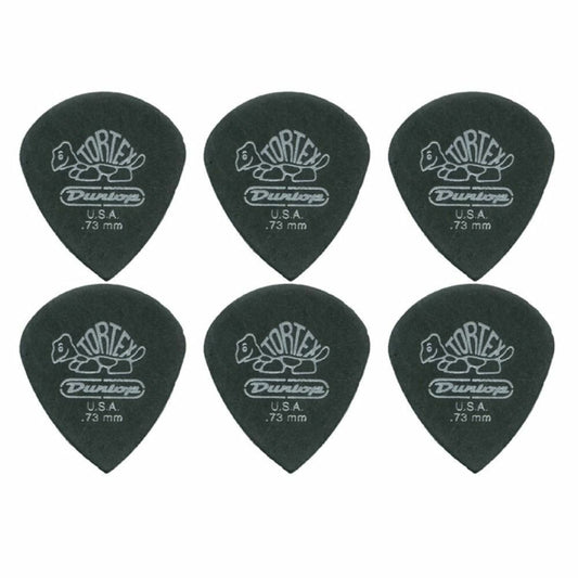 6 x Jim Dunlop Tortex Jazz 3 Pitch Black .73mm Guitar Picks III Free Post