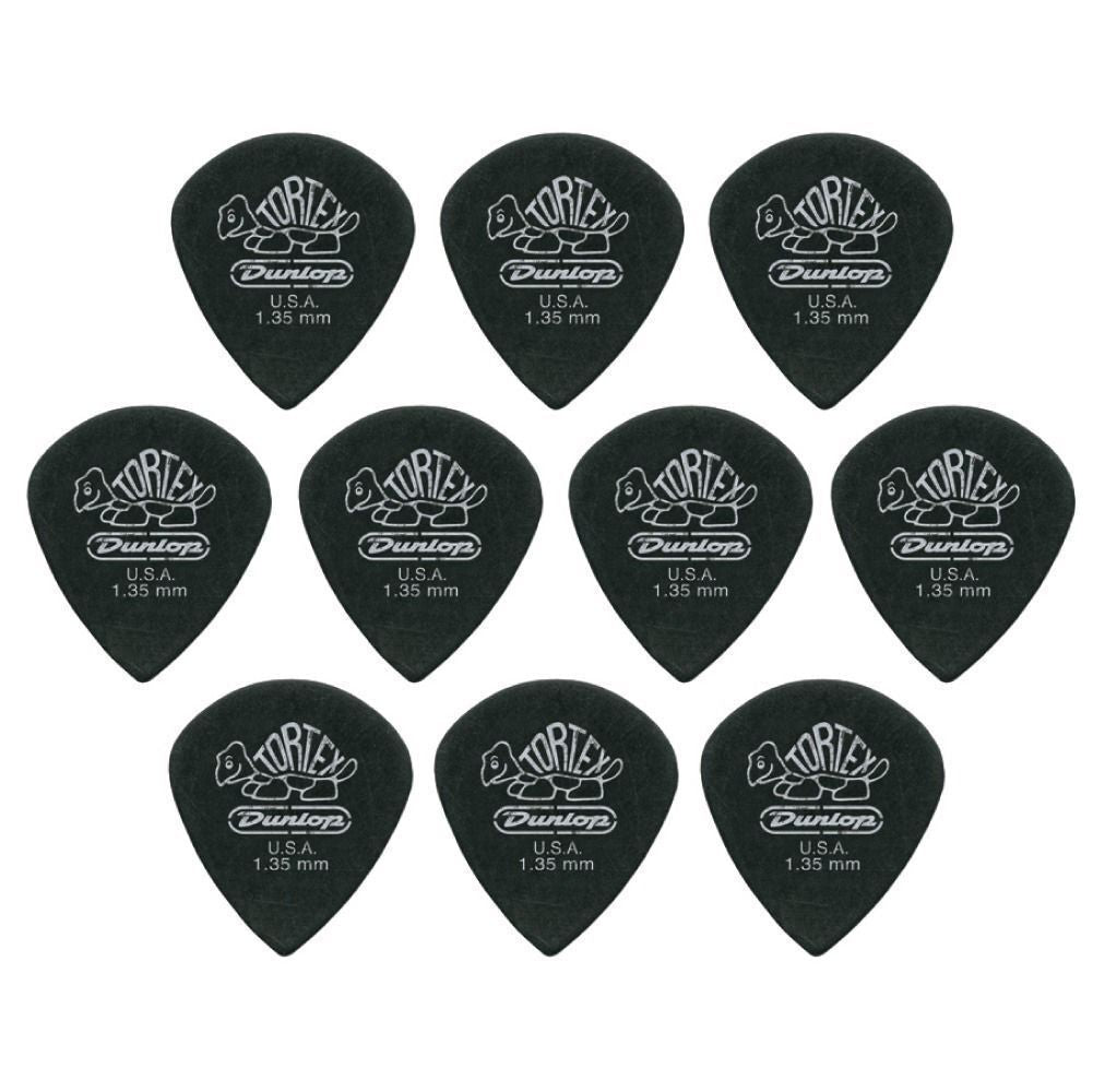 10 x Jim Dunlop Tortex Jazz 3 Pitch Black 1.35mm Guitar Picks III *NEW Free Post