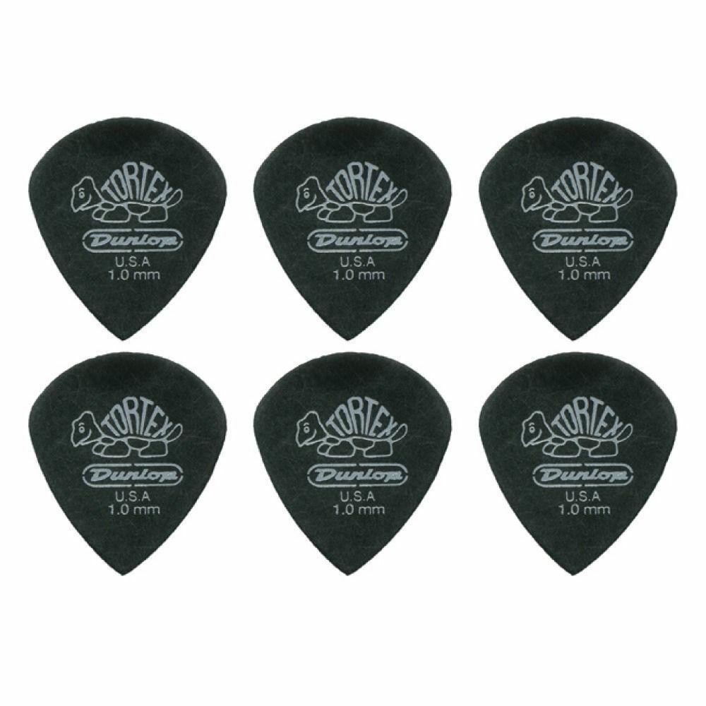 6 x Jim Dunlop Tortex Jazz 3 Pitch Black 1.0mm Guitar Picks III Free Post