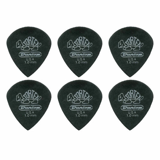 6 x Jim Dunlop Tortex Jazz 3 Pitch Black 1.0mm Guitar Picks III Free Post