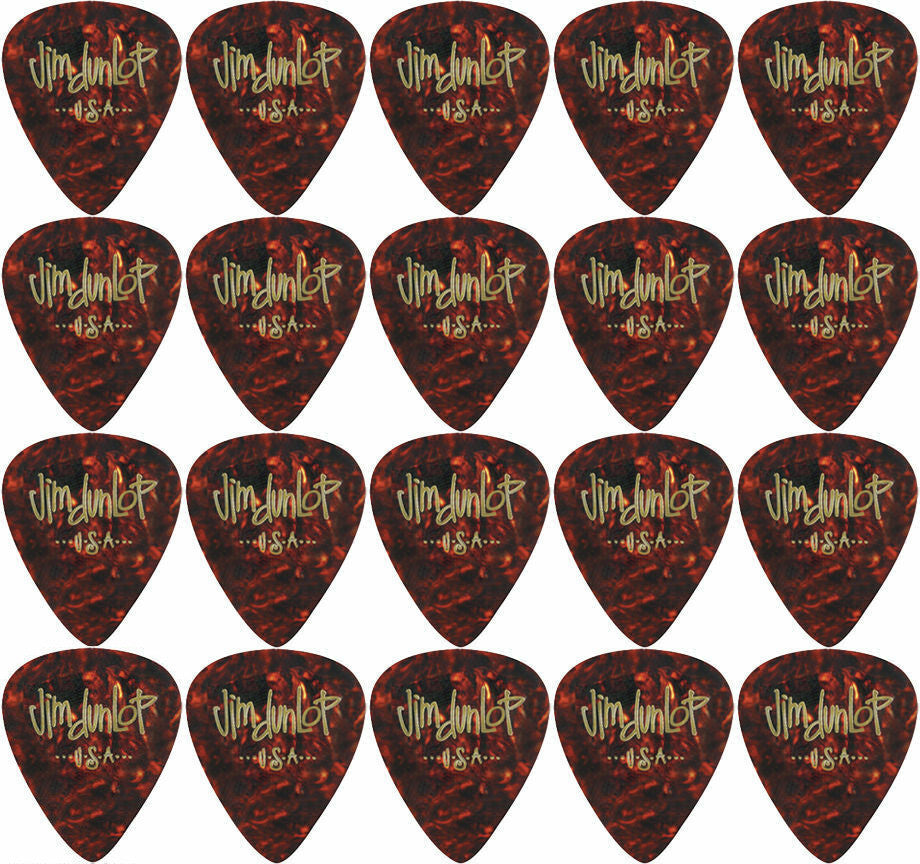 20 x Jim Dunlop Genuine Celluloid Shell Classics Heavy Gauge Guitar Picks *NEW*