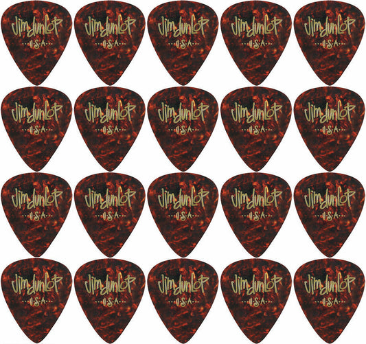 20 x Jim Dunlop Genuine Celluloid Shell Classics Heavy Gauge Guitar Picks *NEW*