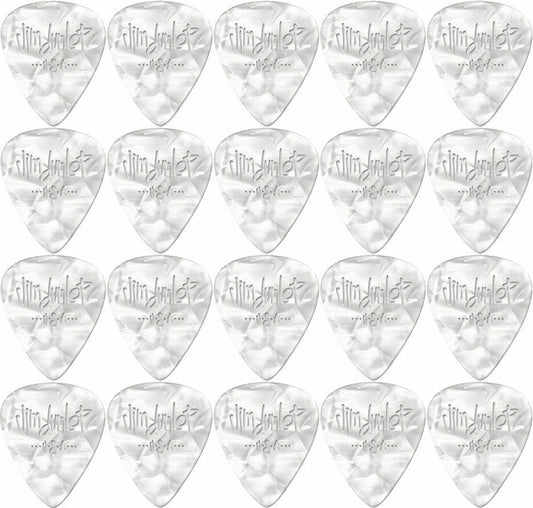 20 x Jim Dunlop Genuine Celluloid White Pearloid Medium Gauge Guitar Picks *NEW*