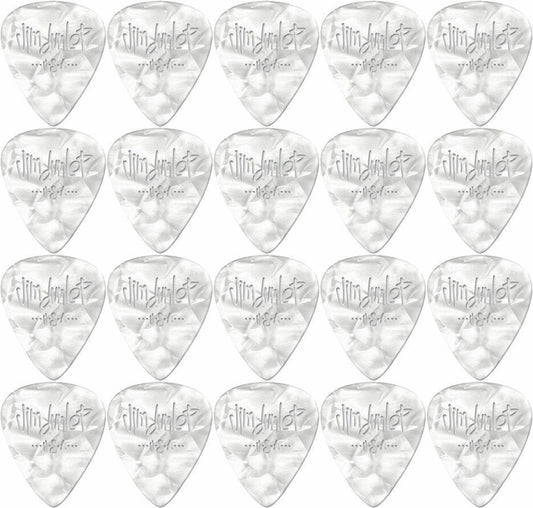 20 x Jim Dunlop Celluloid White Pearloid Extra-Heavy Gauge Guitar Picks *NEW*