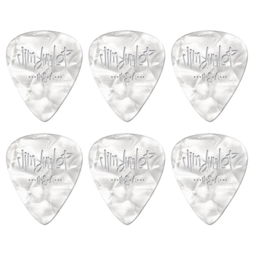 6 x Jim Dunlop Genuine Celluloid White Pearloid X-Heavy Gauge Guitar Picks *NEW*