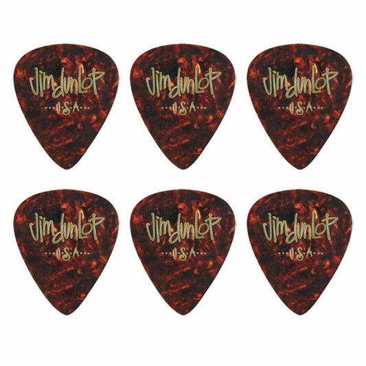 6 x Jim Dunlop Genuine Celluloid Shell Classics Heavy Gauge Guitar Picks *NEW*