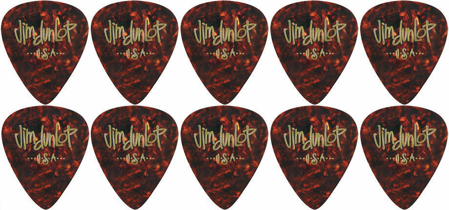 10 x Jim Dunlop Genuine Celluloid Shell Extra-Heavy Gauge Guitar Picks *NEW*