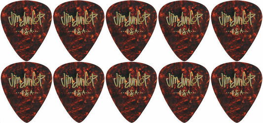 10 x Jim Dunlop Genuine Celluloid Shell Extra-Heavy Gauge Guitar Picks *NEW*