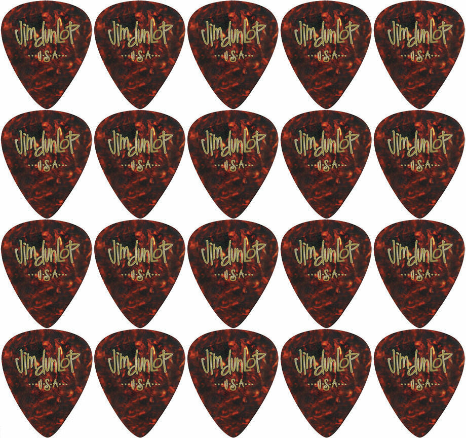20 x Jim Dunlop Genuine Celluloid Shell Extra-Heavy Gauge Guitar Picks *NEW*