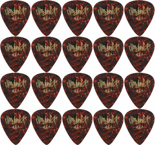20 x Jim Dunlop Genuine Celluloid Shell Extra-Heavy Gauge Guitar Picks *NEW*