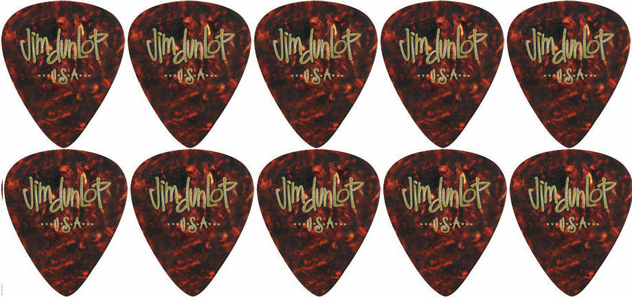 10 x Jim Dunlop Genuine Celluloid Shell Classics Thin Gauge Guitar Picks *NEW*