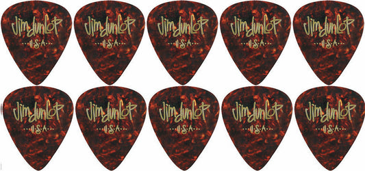 10 x Jim Dunlop Genuine Celluloid Shell Classics Thin Gauge Guitar Picks *NEW*