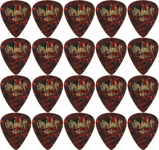 20 x Jim Dunlop Genuine Celluloid Shell Classics Thin Gauge Guitar Picks