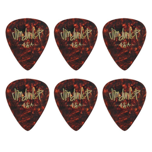 6 x Jim Dunlop Genuine Celluloid Shell Classics Thin Gauge Guitar Picks *NEW*