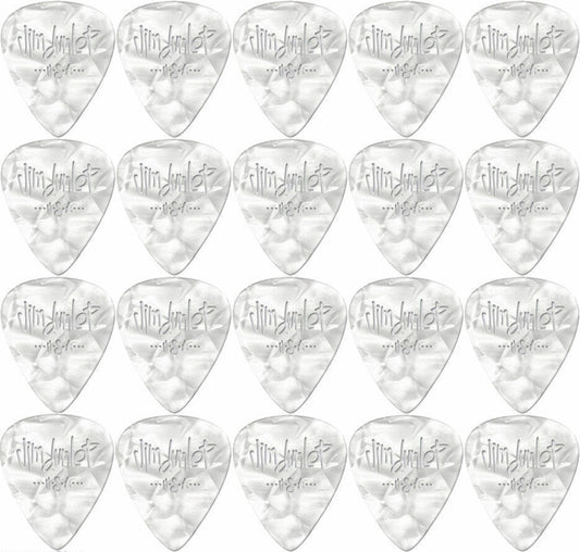 20 x Jim Dunlop Genuine Celluloid White Pearloid Heavy Gauge Guitar Picks