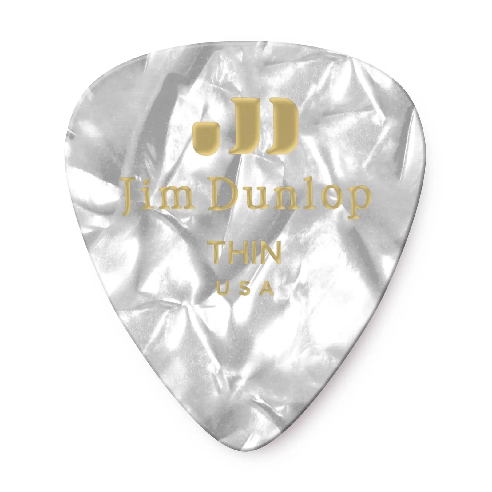 Jim Dunlop Celluloid Classics Thin Pick White Pearloid  (Single)