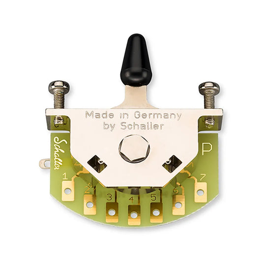 Schaller Megaswitch P 5-Position Switch 15310004, Nickel Surface, 33g, Rugged Metal Housing, Gold-Plated Conducting Paths