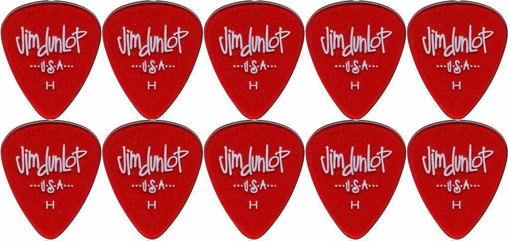 10 x Jim Dunlop Gels Red Heavy Gauge Guitar Picks USA Cheap Pack