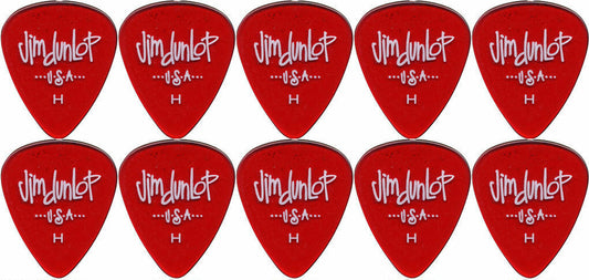 10 x Jim Dunlop Gels Red Heavy Gauge Guitar Picks USA Cheap Pack