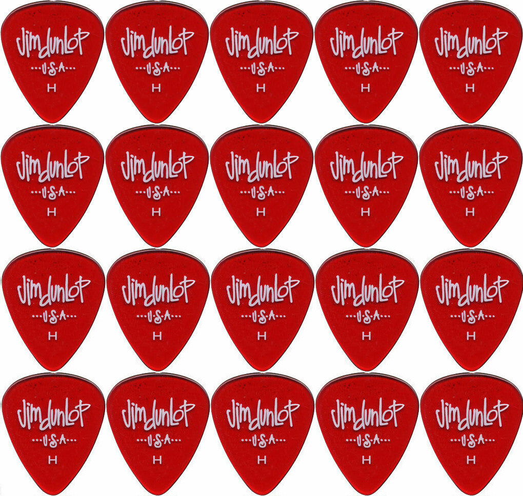 20 x Jim Dunlop Gels Red Heavy Gauge Guitar Picks USA Bulk Pack