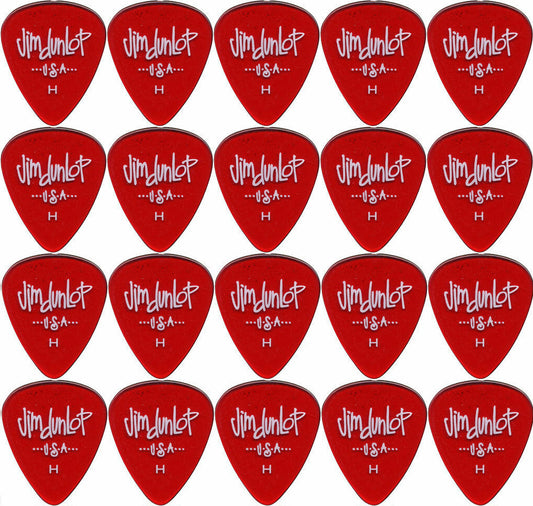 20 x Jim Dunlop Gels Red Heavy Gauge Guitar Picks USA Bulk Pack
