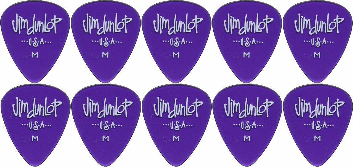 10 x Jim Dunlop Gels Purple Medium Gauge Guitar Picks USA Cheap Pack