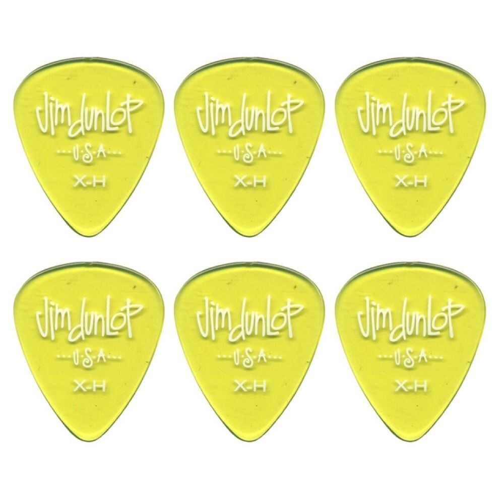 6 x Jim Dunlop Gels Extra Heavy Gauge Guitar Picks USA Cheap Pack Yellow