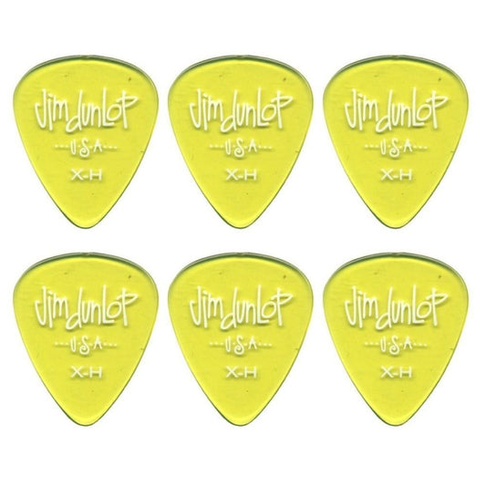 6 x Jim Dunlop Gels Extra Heavy Gauge Guitar Picks USA Cheap Pack Yellow