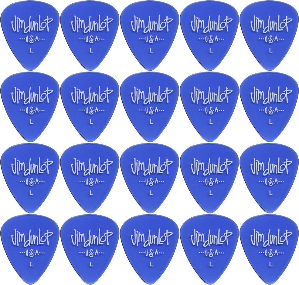 20 x Jim Dunlop Gels Blue Light Gauge Guitar Picks USA Bulk Pack