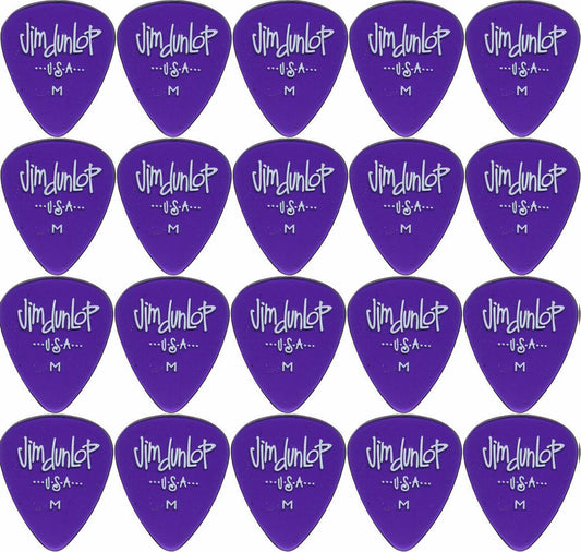 20 x Jim Dunlop Gels Purple Medium Gauge Guitar Picks USA Bulk Pack