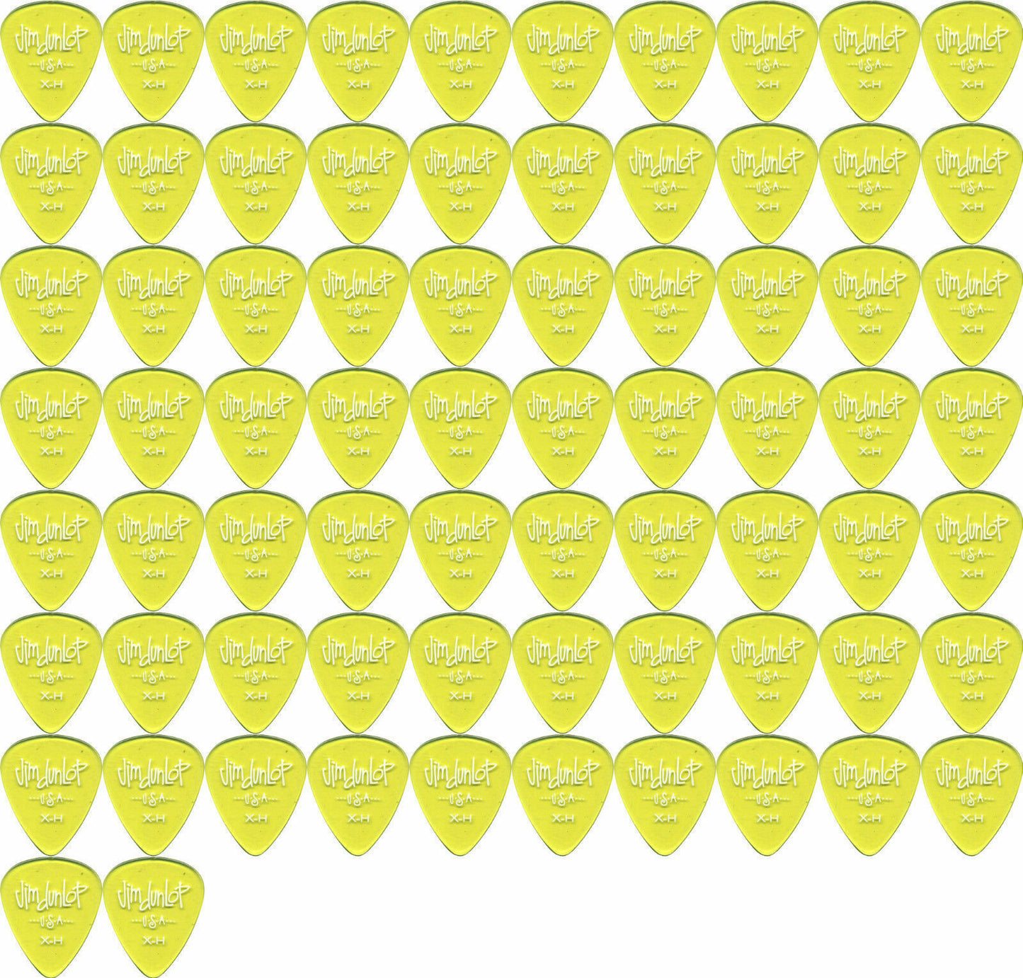 72 x Jim Dunlop Gels Yellow Extra Heavy Guitar Picks Bulk Bag 486RXH