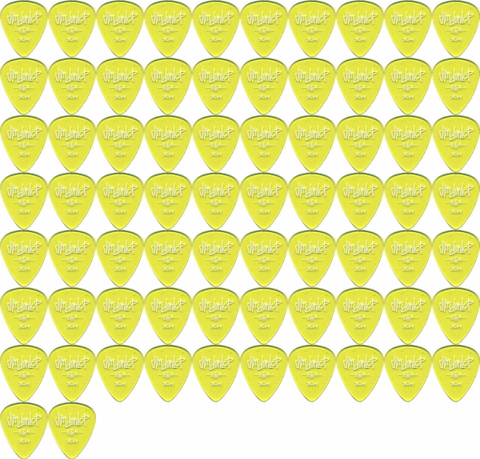 72 x Jim Dunlop Gels Yellow Extra Heavy Guitar Picks Bulk Bag 486RXH