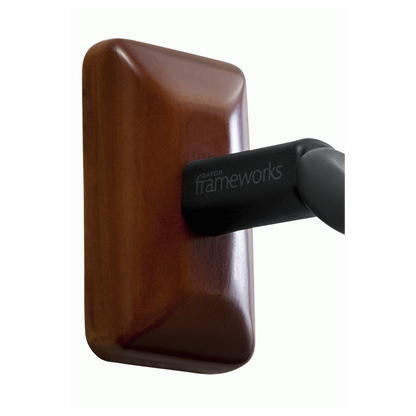 Gator Frameworks Wall Mounted Guitar Hanger with Mahogany Mounting Plate — view 2