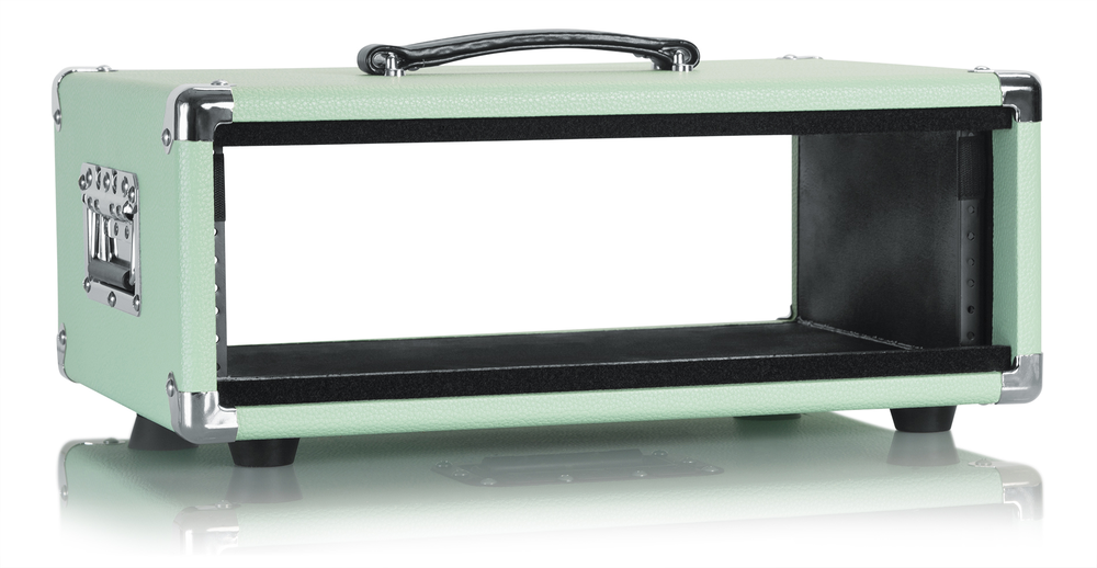 Gator GR-RETRORACK-3SG Vintage Amp Vibe Rack Case - 3U Seafoam Green — view 2