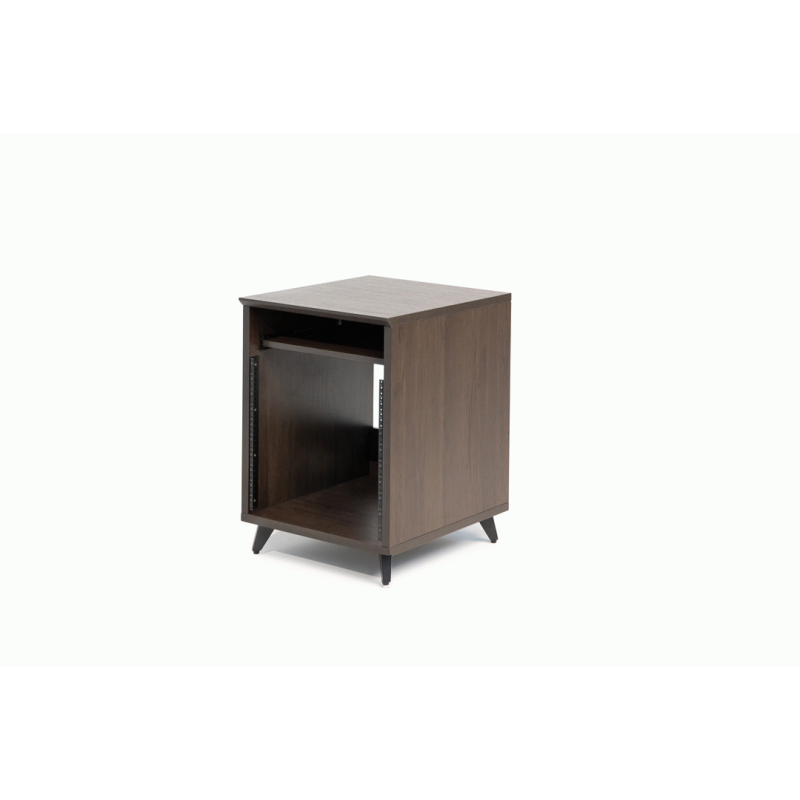 Gator GFW-ELITEDESKRK-BRN Elite Furniture Series 10U Studio Rack Table Dark Walnut Finish