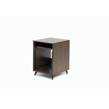 Gator GFW-ELITEDESKRK-BRN Elite Furniture Series 10U Studio Rack Table Dark Walnut Finish