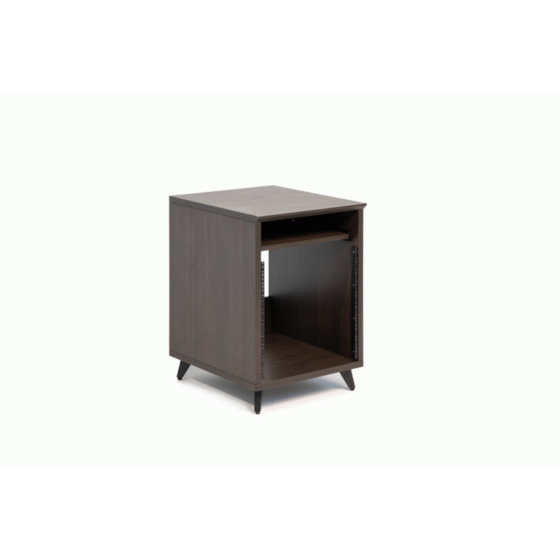 Gator GFW-ELITEDESKRK-BRN Elite Furniture Series 10U Studio Rack Table Dark Walnut Finish — view 3
