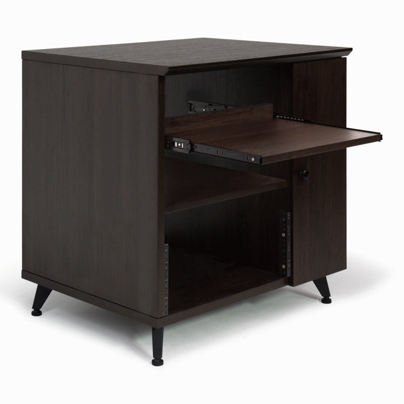 Gator GFW-ELITESIDECAR-BRN Elite Studio Sidecar Rack with Shelf in Driftwood Brown — view 2