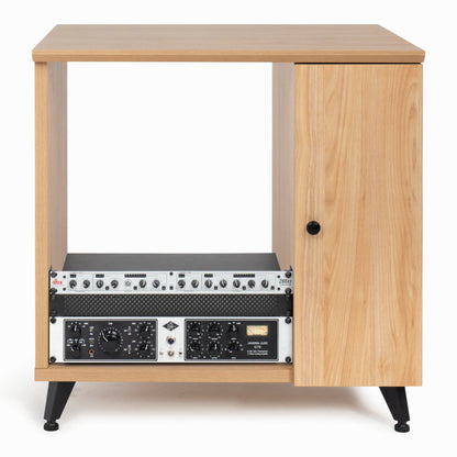 Gator GFW-EliteSideCar-MPL Elite Studio Sidecar Rack with Configurable Rack Space and Shelf in Driftwood Maple — view 5