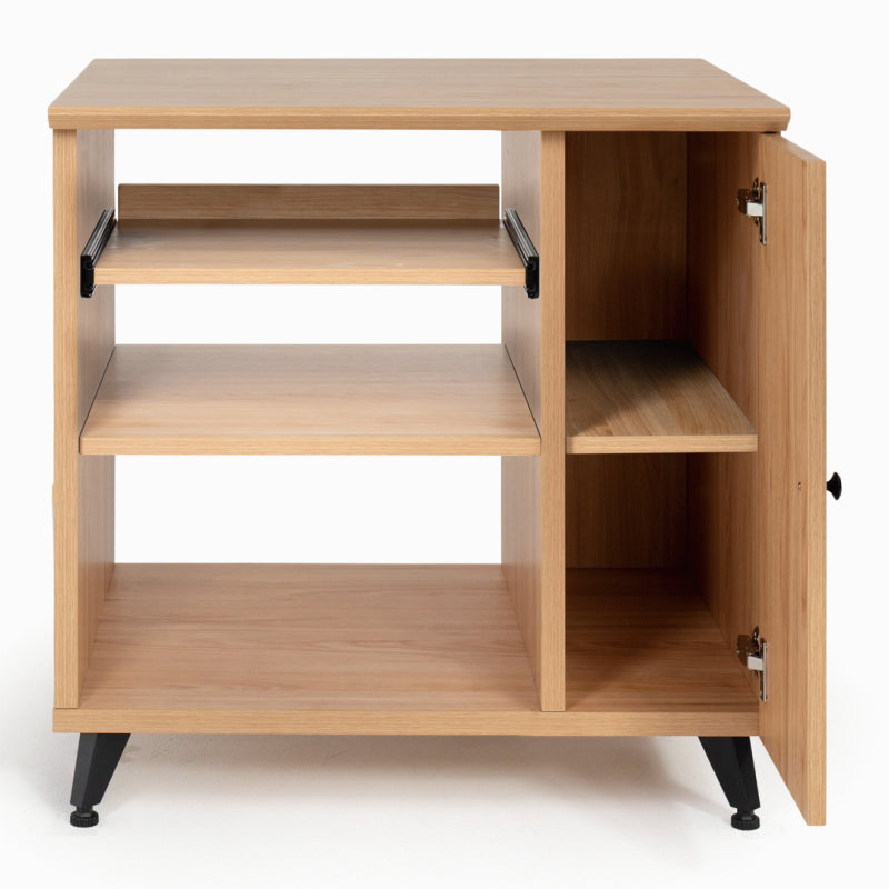 Gator GFW-EliteSideCar-MPL Elite Studio Sidecar Rack with Configurable Rack Space and Shelf in Driftwood Maple — view 2