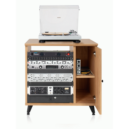 Gator GFW-EliteSideCar-MPL Elite Studio Sidecar Rack with Configurable Rack Space and Shelf in Driftwood Maple — view 4