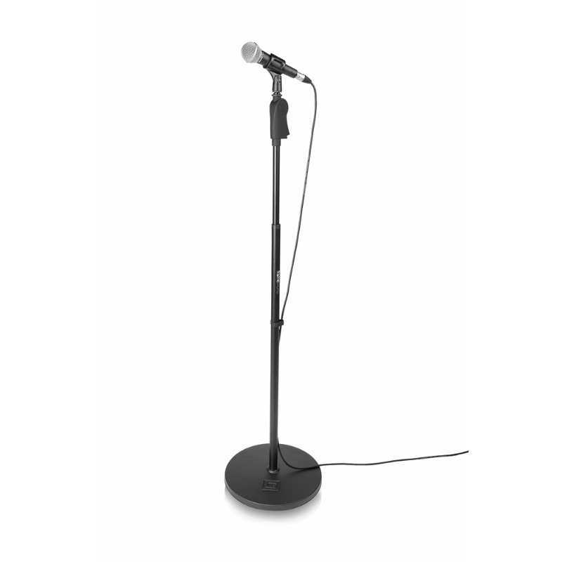 Gator Frameworks Roundbase Mic Stand 12" with Deluxe One-Handed Clutch