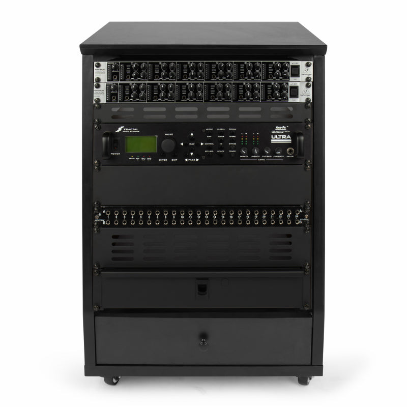 Gator GFW-ELITESTUDIORK12-BLK 12U Angled Studio Rack with Locking Casters