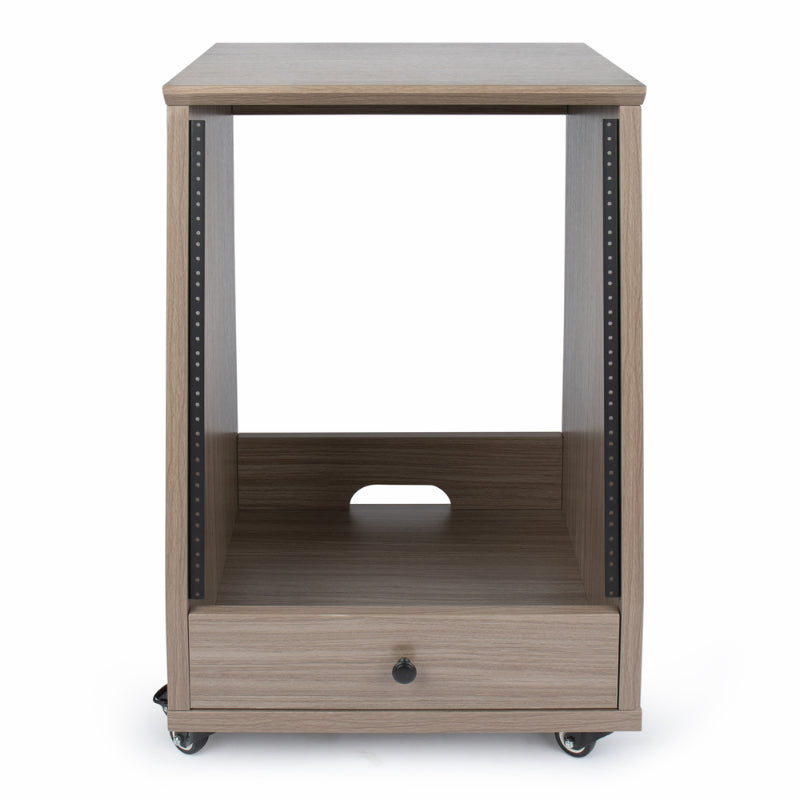 Gator GFW-ELITESTUDIORK12-GRY 12U Angled Studio Rack with Locking Casters - Driftwood Grey Finish — view 4