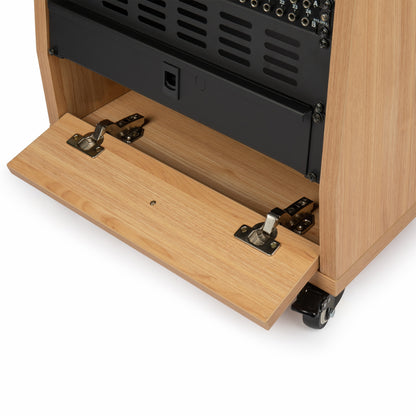 Gator GFW-ELITESTUDIORK12-MPL 12U Angled Studio Rack with Locking Casters - Natural Maple Finish — view 4